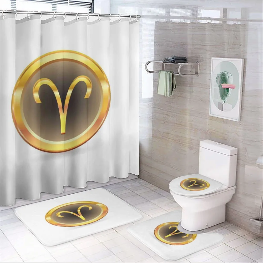Yellow Round Sign — 4-Piece Bathroom Set preview
