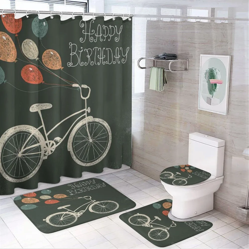 Bike Ballons Happy Birthday — 4-Piece Bathroom Set preview