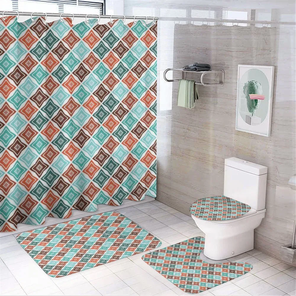 Bohemian Pastel Retro — 4-Piece Bathroom Set preview