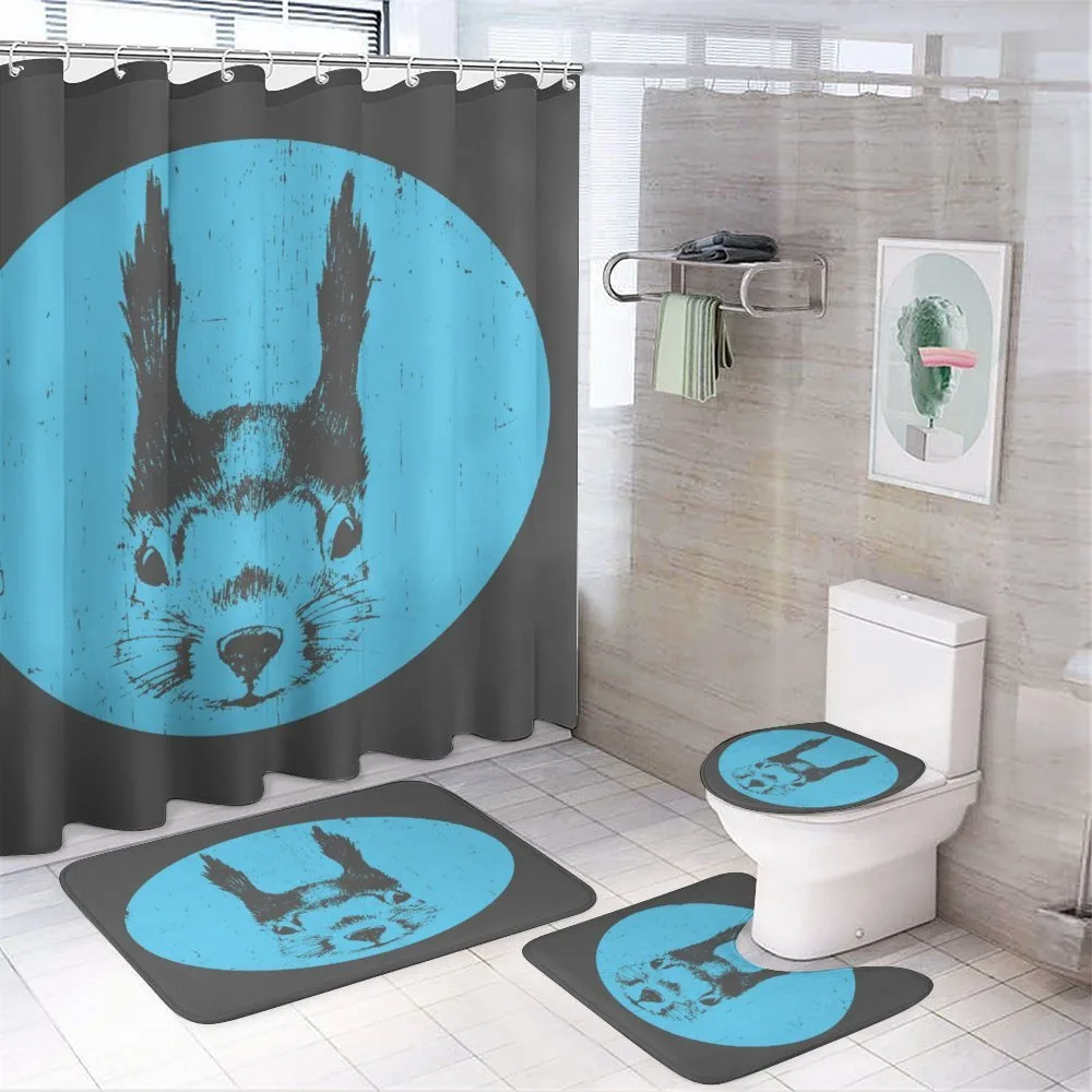 Funny Squirrel with Glasses — 4-Piece Bathroom Set preview