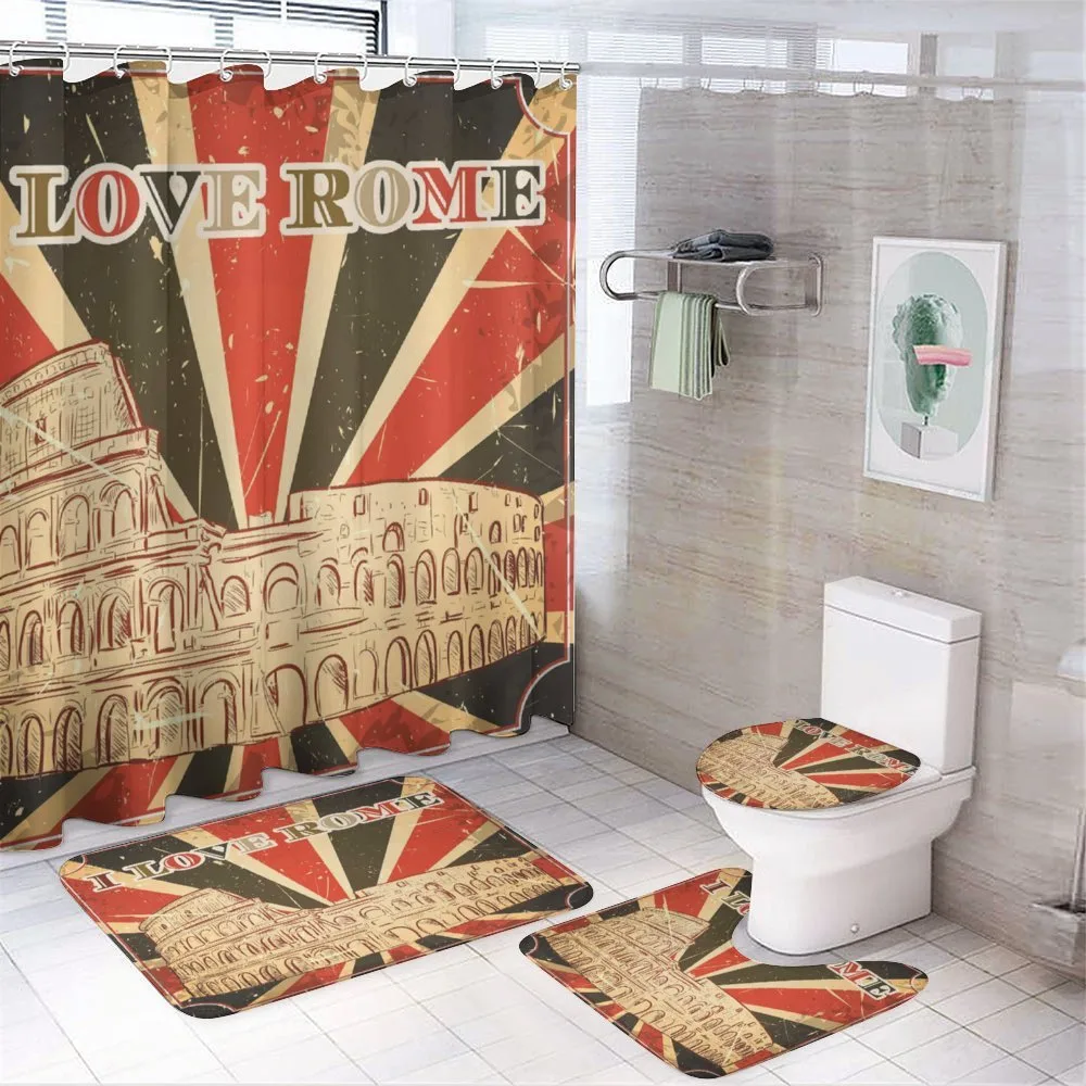 Italian Rome Lettering — 4-Piece Bathroom Set preview