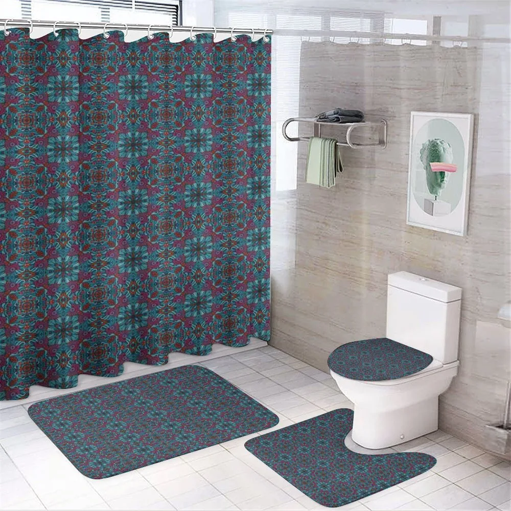 Ornamental Swirls Curls — 4-Piece Bathroom Set preview