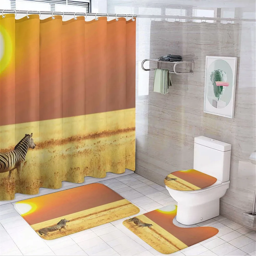 Tropical Animal Sunset — 4-Piece Bathroom Set preview