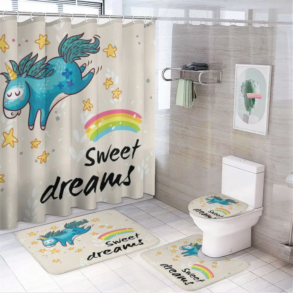 Unicorn Rainbow — 4-Piece Bathroom Set preview