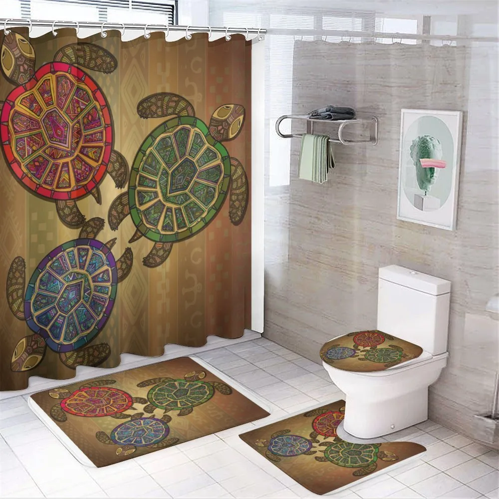 3 Turtles Ornamental — 4-Piece Bathroom Set preview