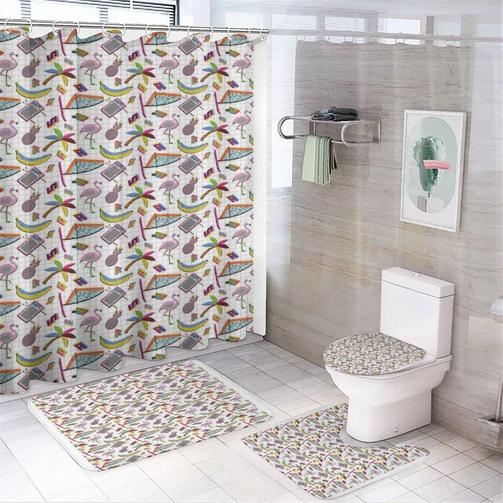 80s Memphis Colorful — 4-Piece Bathroom Set preview