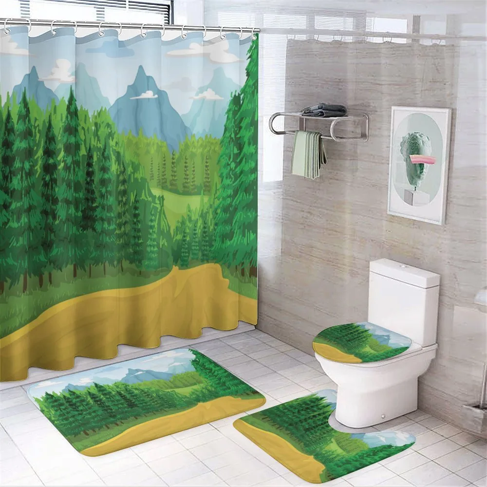 Green Landcape Design — 4-Piece Bathroom Set preview