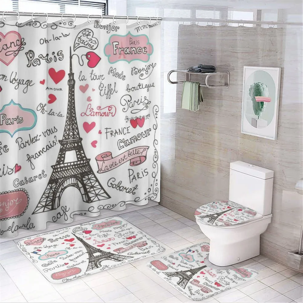 Paris Letter Heart — 4-Piece Bathroom Set preview