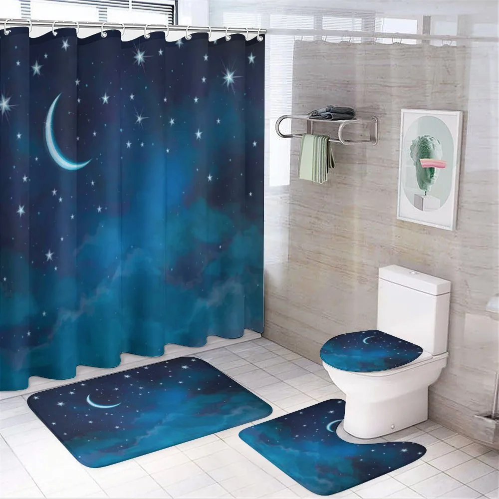Watercolor Night Sky — 4-Piece Bathroom Set preview