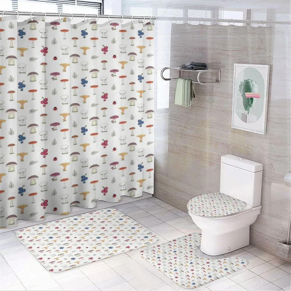 Button Wild Mushrooms — 4-Piece Bathroom Set preview