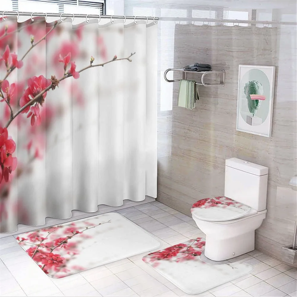 Cherry Blossoms Misty — 4-Piece Bathroom Set preview