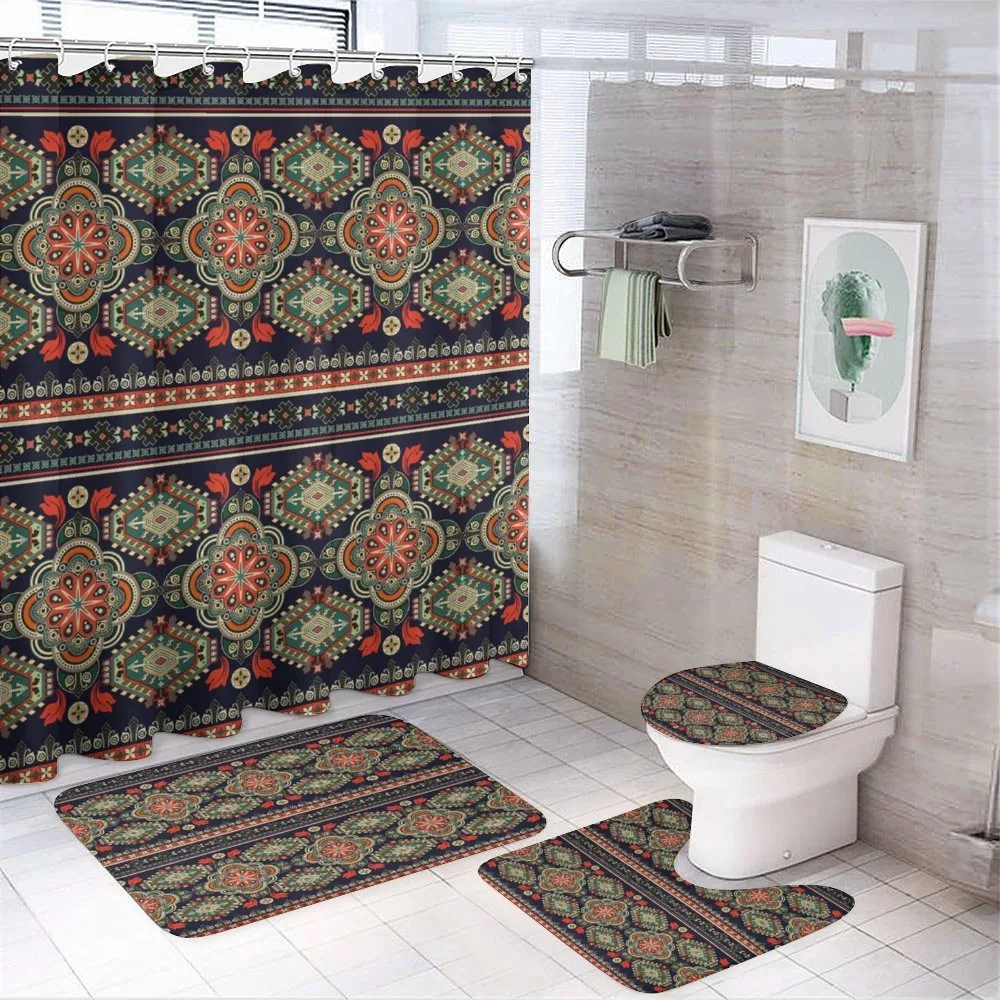 Floral Geometric Shapes — 4-Piece Bathroom Set preview