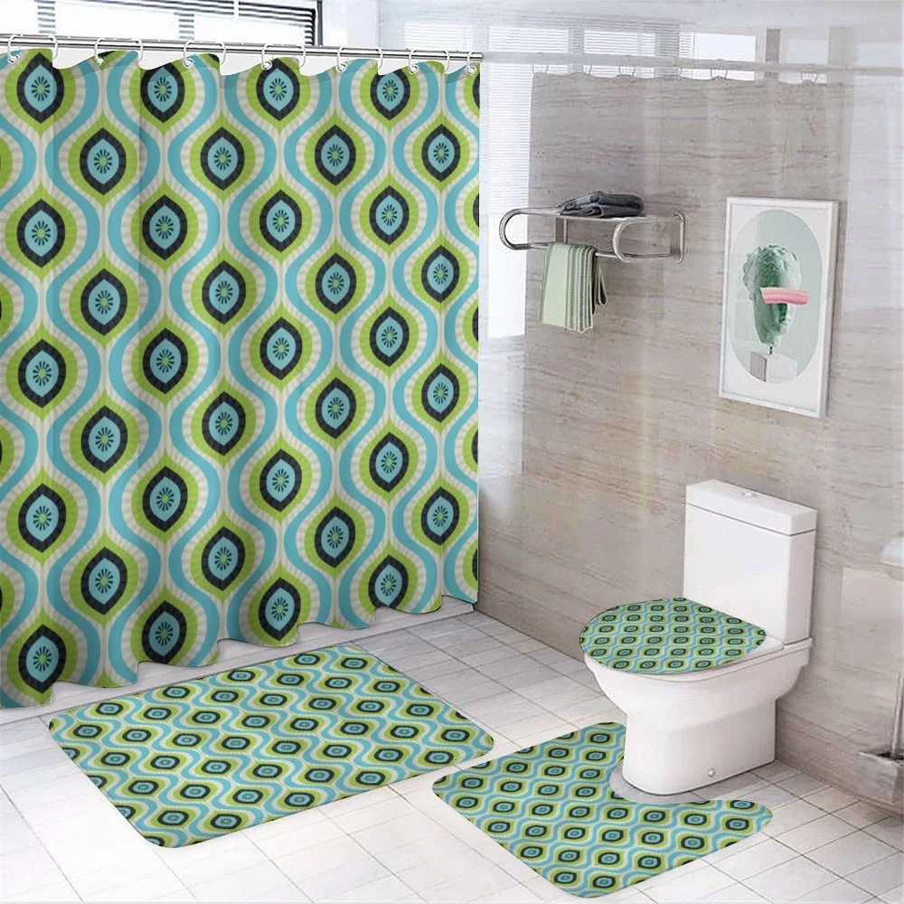 Geometric Ogee Inspired Figures — 4-Piece Bathroom Set preview