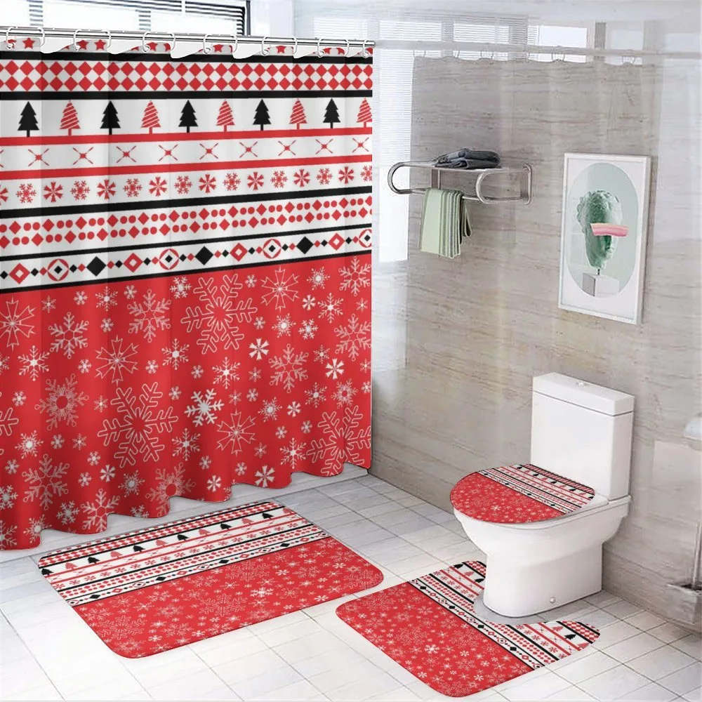 Geometric Snowflakes — 4-Piece Bathroom Set preview