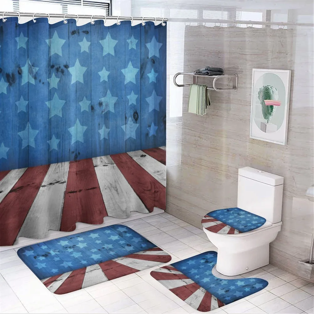Grunge Stars Stripes — 4-Piece Bathroom Set preview