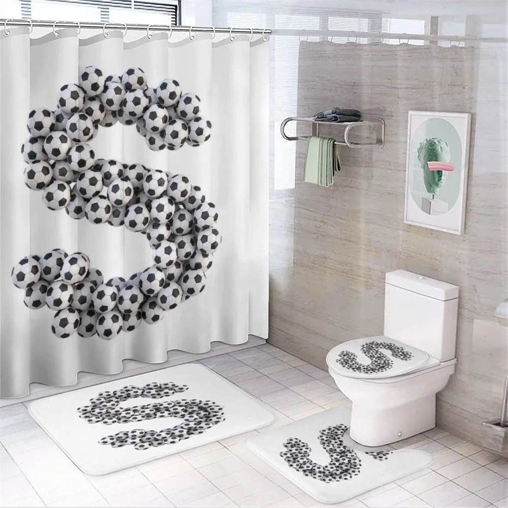 Hexagon Pattern Balls 4-Piece Bathroom Set product video