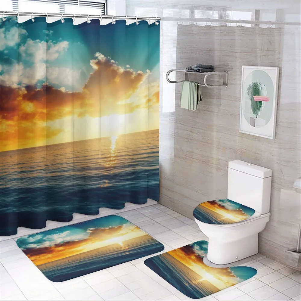 Majestic Sunset over Sea — 4-Piece Bathroom Set preview