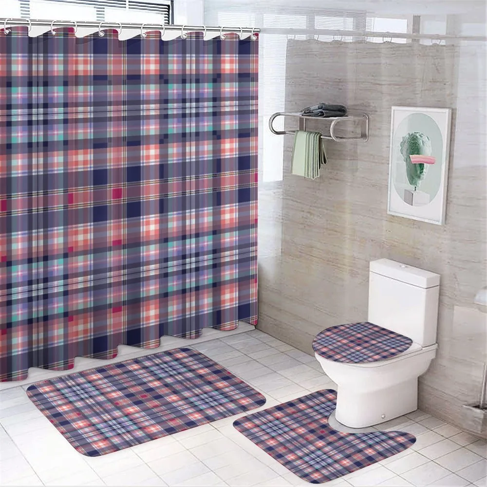 Pink and Blue Tones — 4-Piece Bathroom Set preview