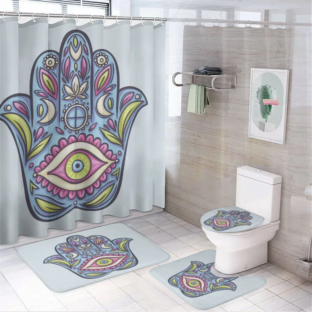 Spring Bloom Style Doodle — 4-Piece Bathroom Set preview
