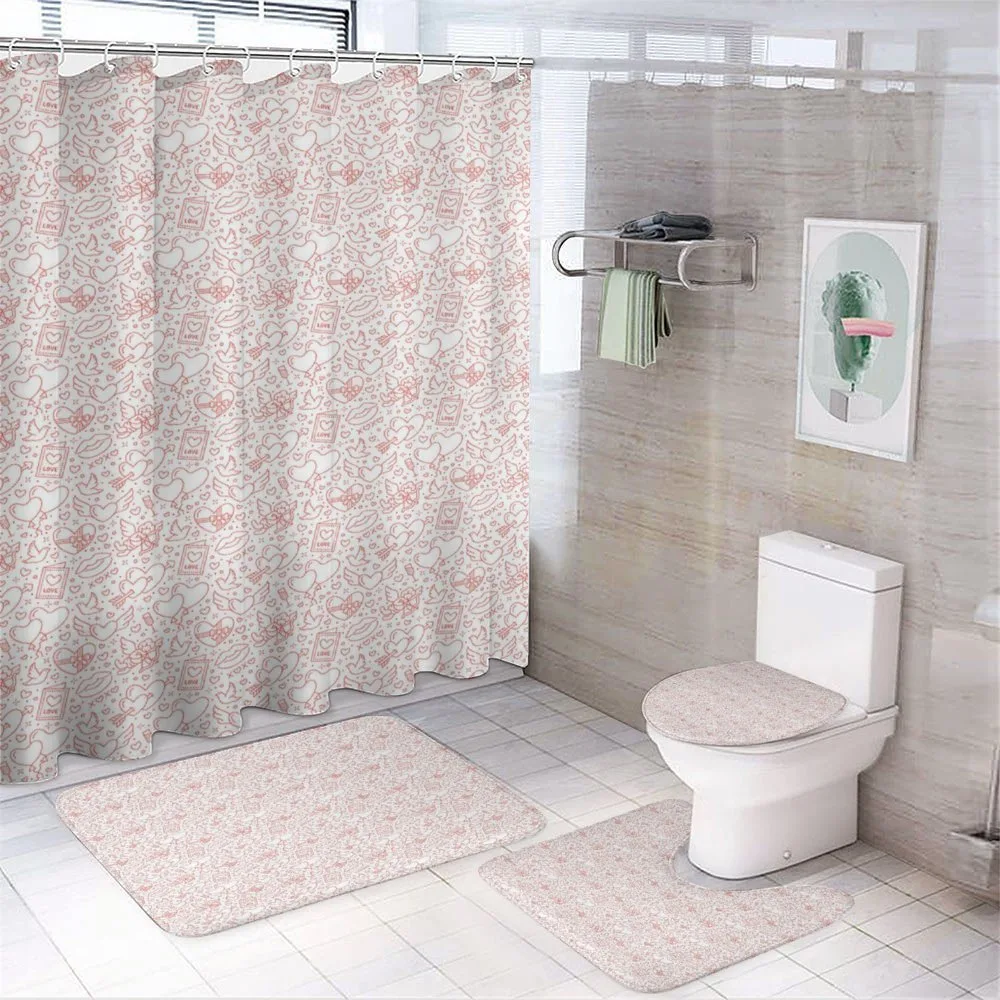 Valentines Day Simple Objects — 4-Piece Bathroom Set preview