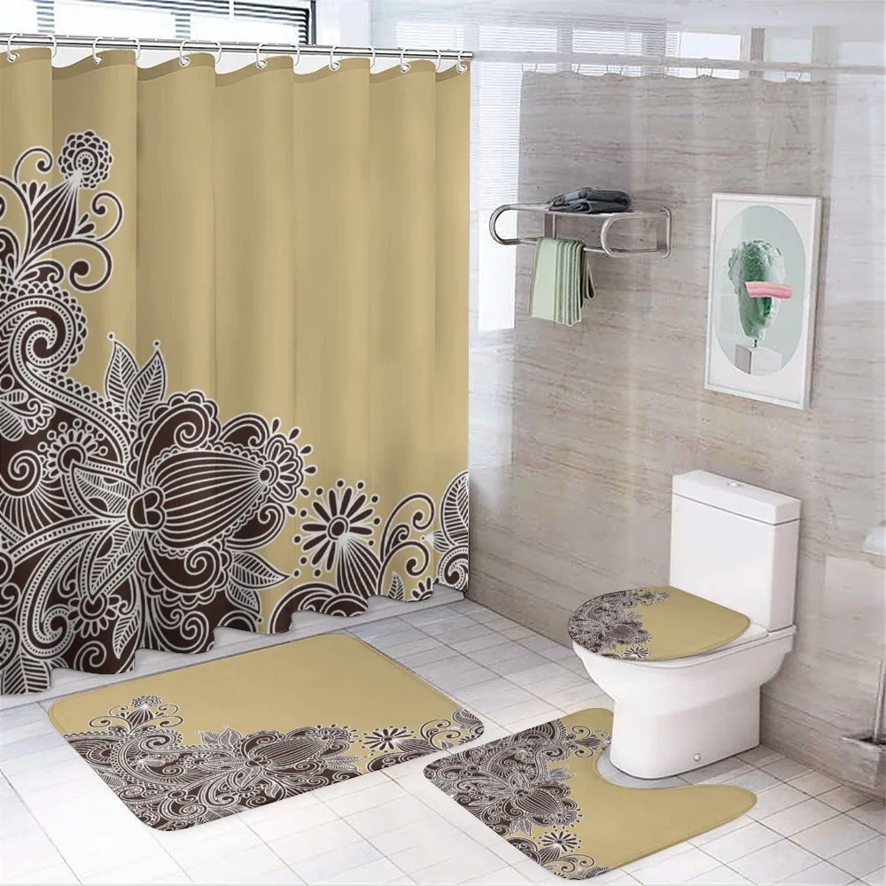 Vintage Style Folk Doodle — 4-Piece Bathroom Set preview