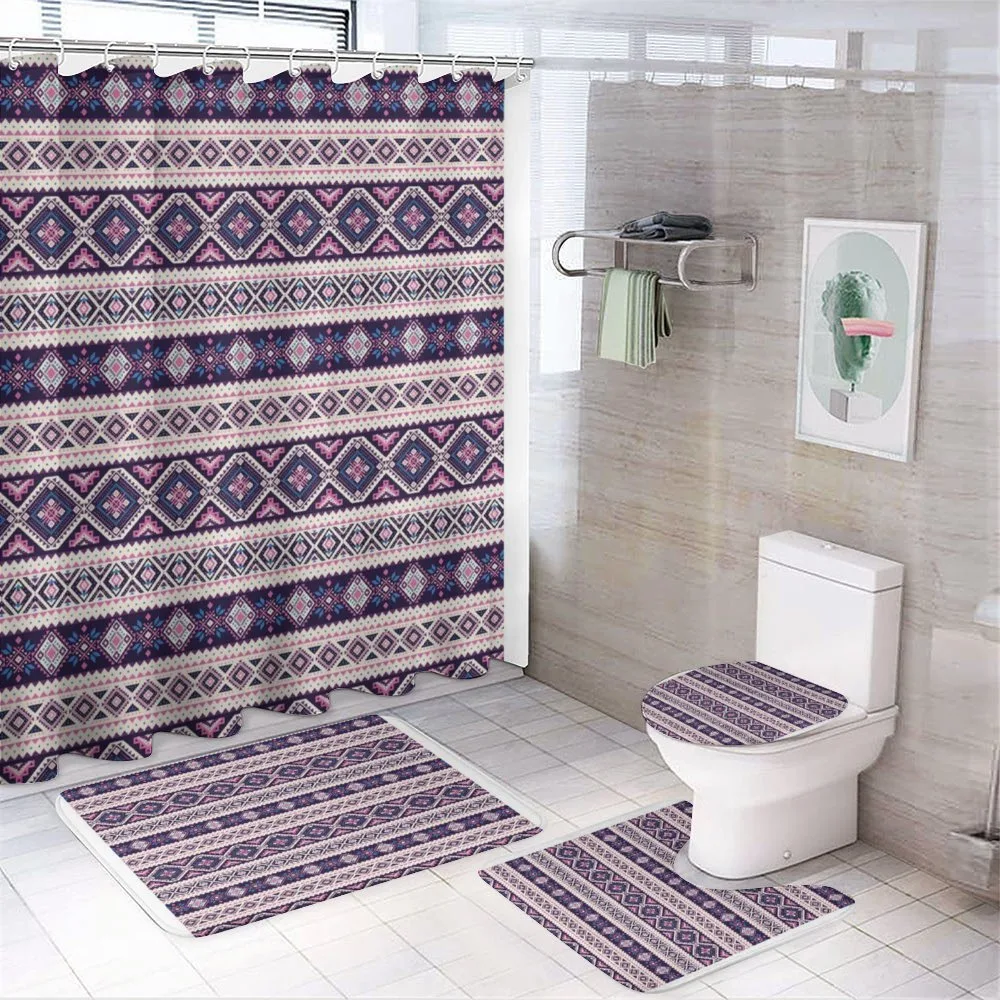 Aboriginal Geometric Pattern — 4-Piece Bathroom Set preview