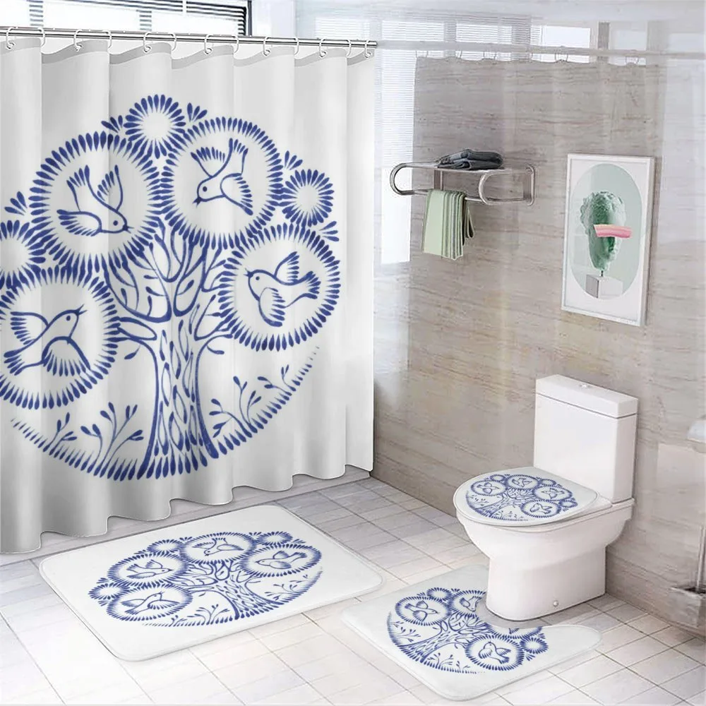 Birds in Botany Circles — 4-Piece Bathroom Set preview