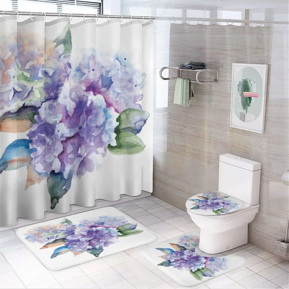 Blooming Hydrangea — 4-Piece Bathroom Set preview