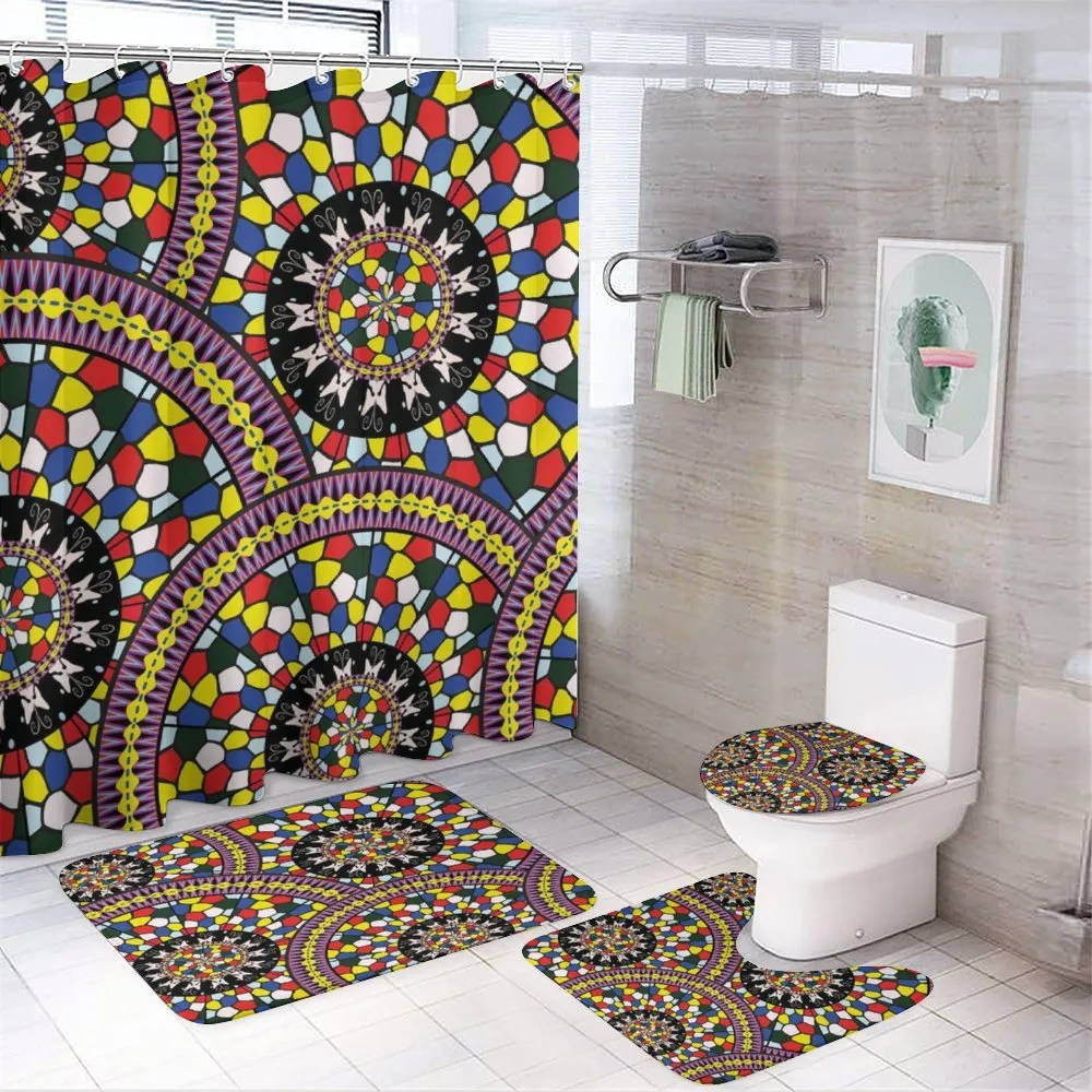 Colored Mosaic Mandala — 4-Piece Bathroom Set preview