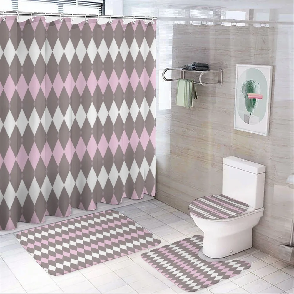 Diamond Shape Pattern — 4-Piece Bathroom Set preview