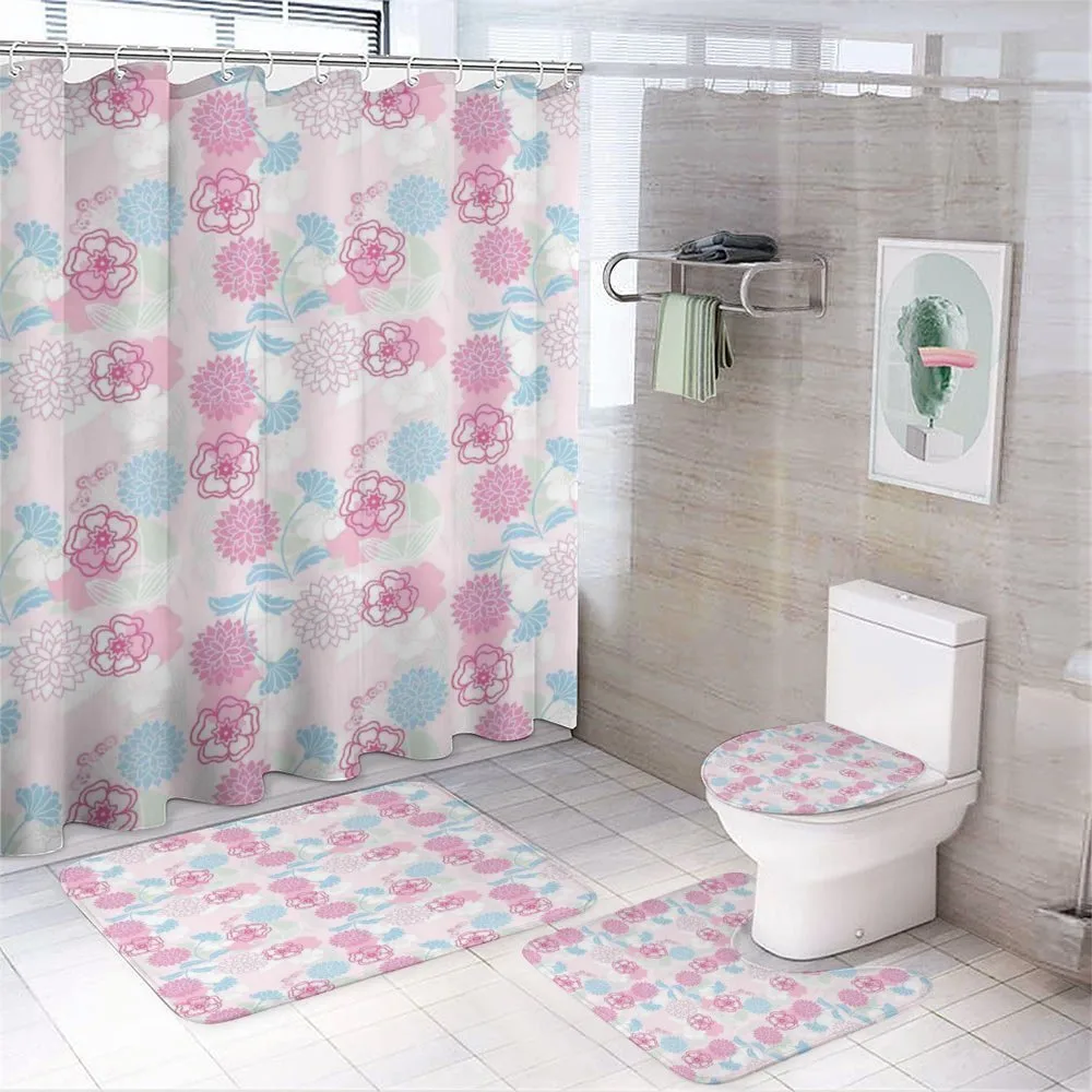 Flowers Ivy Leaves Buds — 4-Piece Bathroom Set preview