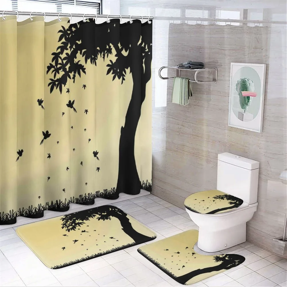 Tree with Falling Leaves — 4-Piece Bathroom Set preview