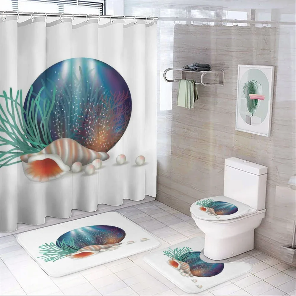 Underwater Ocean Marine 4-Piece Bathroom Set product video