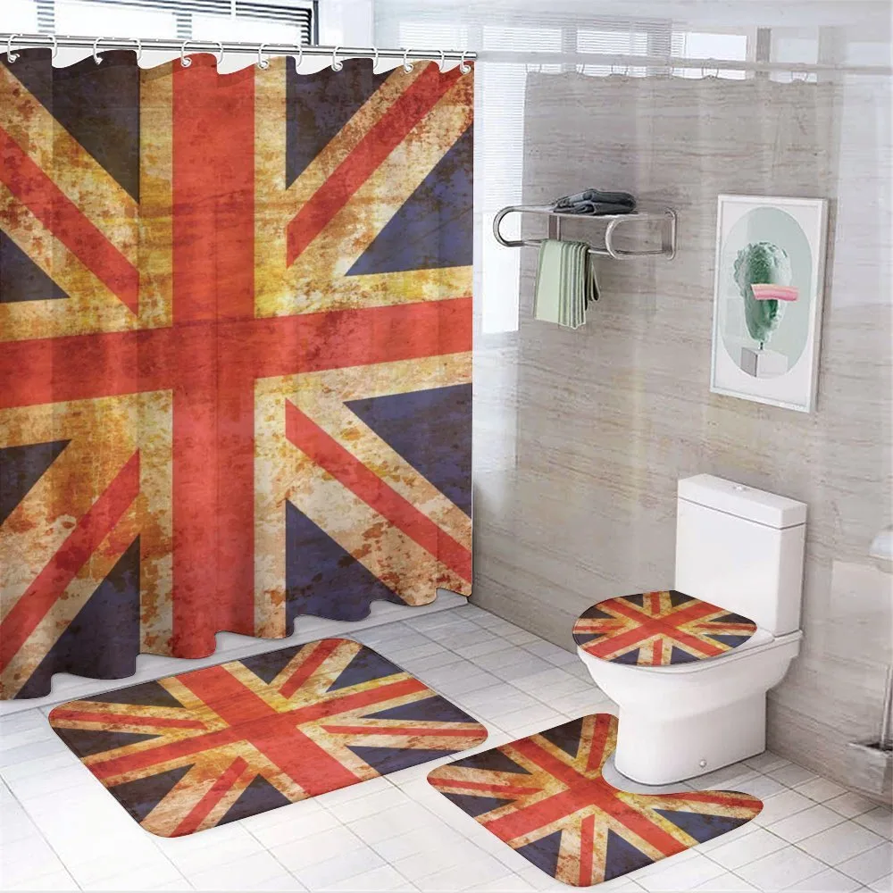 Union Jack Motif Grunge — 4-Piece Bathroom Set preview