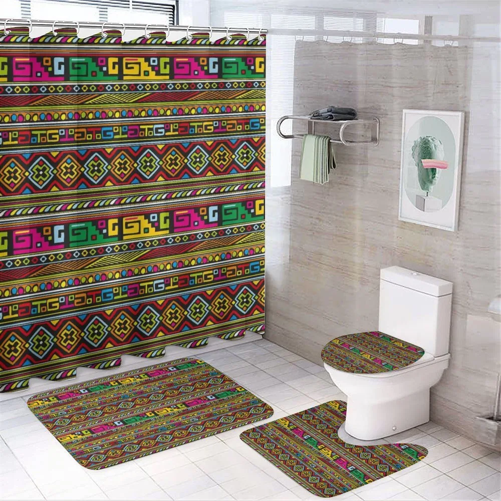 Colorful Borders — 4-Piece Bathroom Set preview