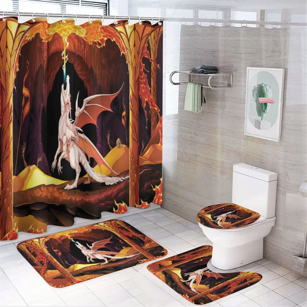 Dangerous Reptile in a Cave — 4-Piece Bathroom Set preview
