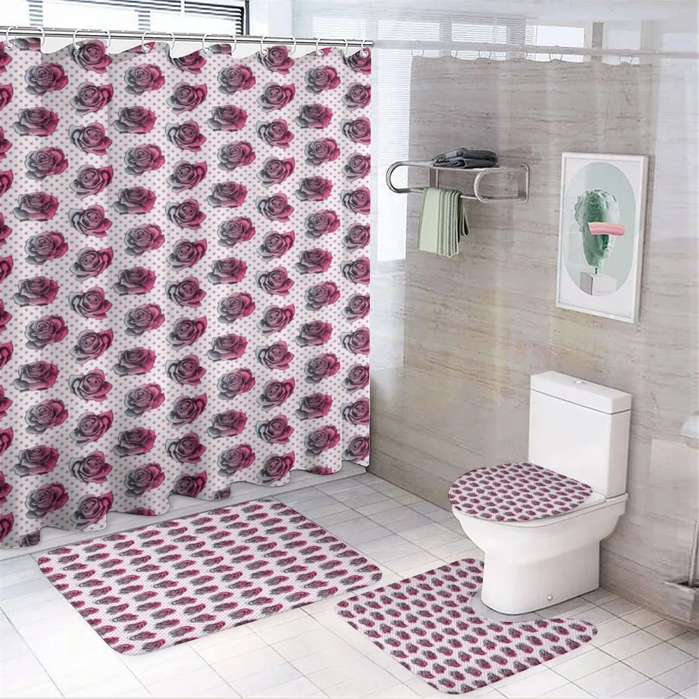Detailed Roses Art 4-Piece Bathroom Set product video