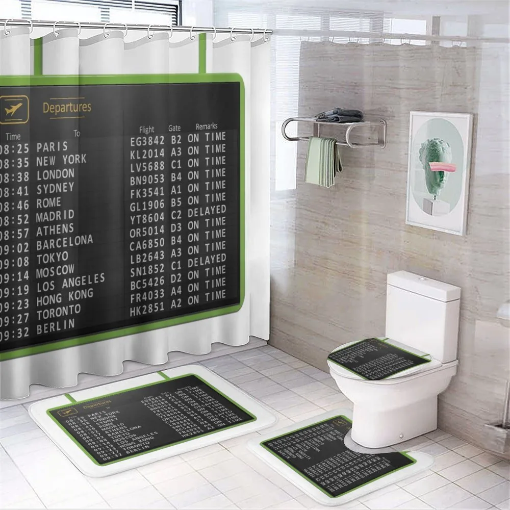 Flight List Departure Board — 4-Piece Bathroom Set preview