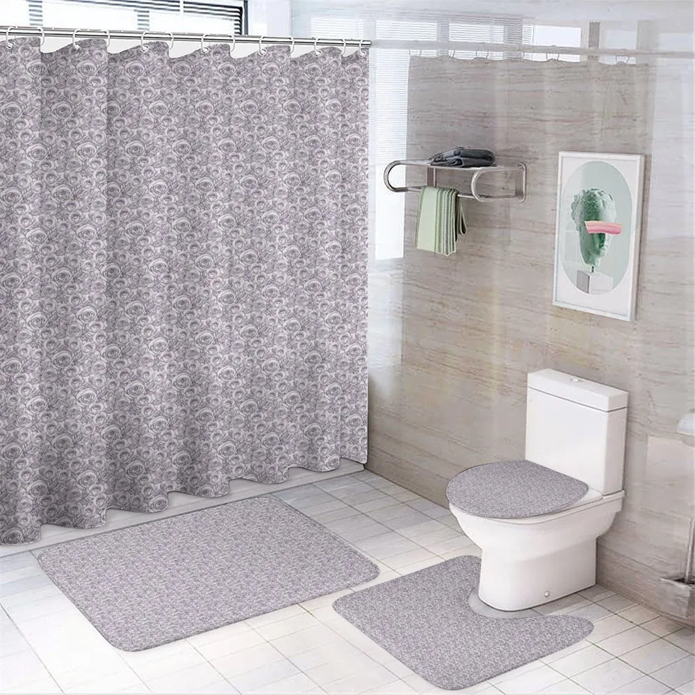 Outline Roses — 4-Piece Bathroom Set preview