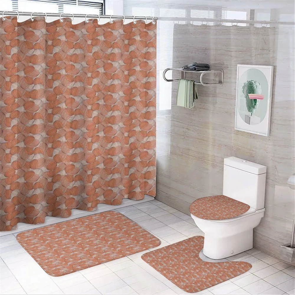 Pastel Doodle Wave Tiles — 4-Piece Bathroom Set preview