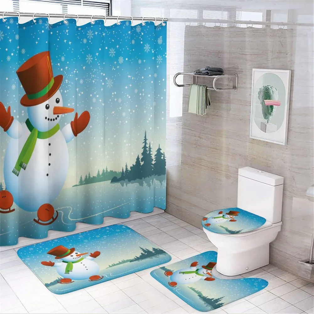 Skating Happy Cartoon — 4-Piece Bathroom Set preview