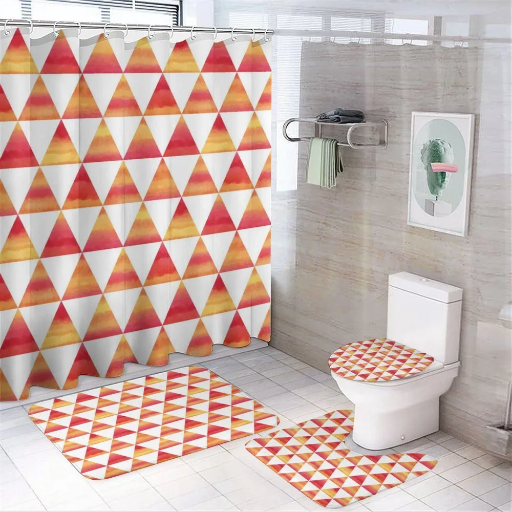 Triangle Geometric Art — 4-Piece Bathroom Set preview