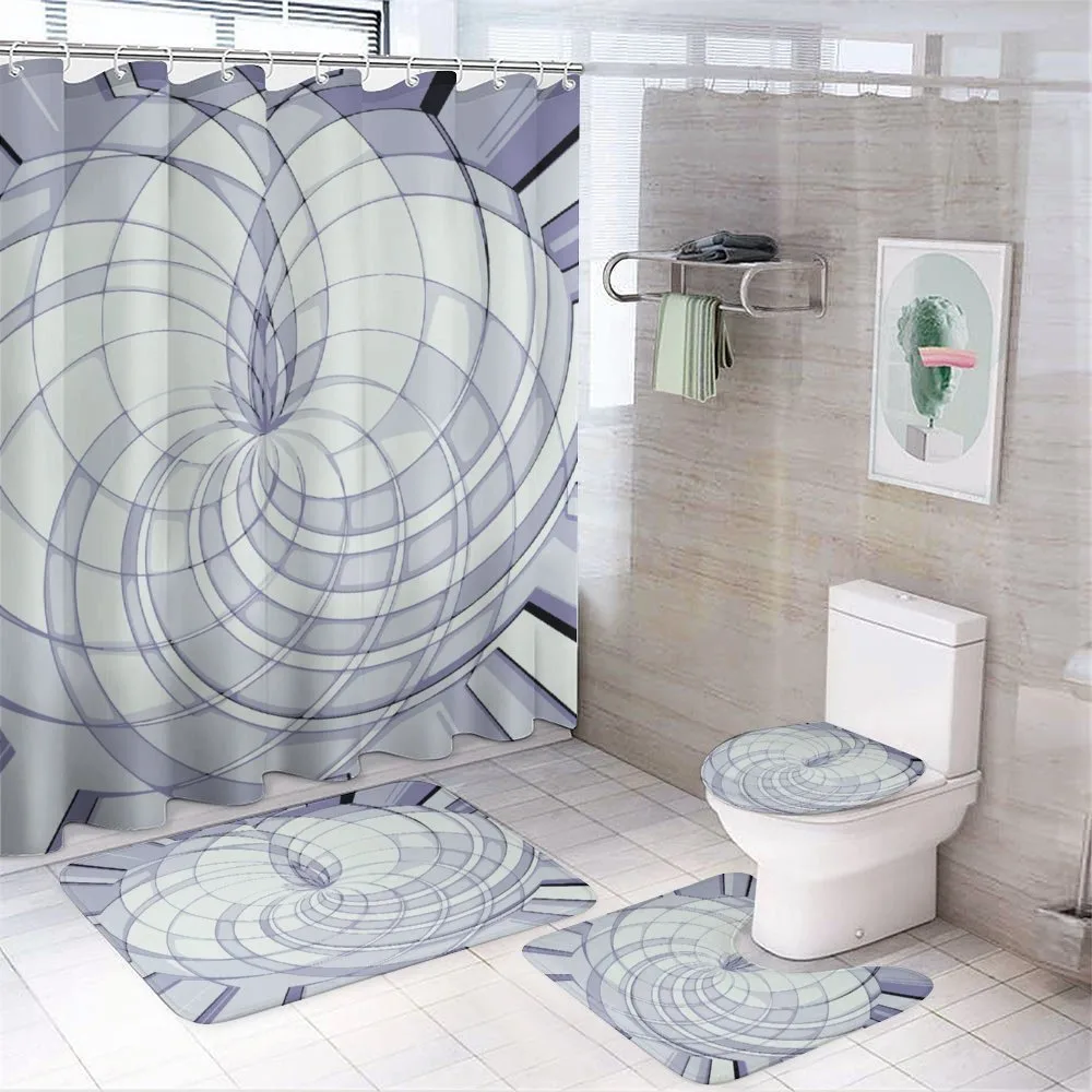Abstract Digital Flower — 4-Piece Bathroom Set preview