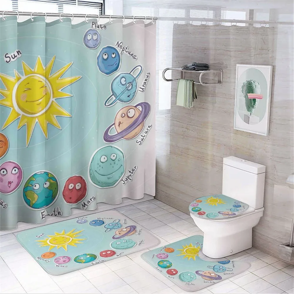 Cartoon Sun Planets — 4-Piece Bathroom Set preview