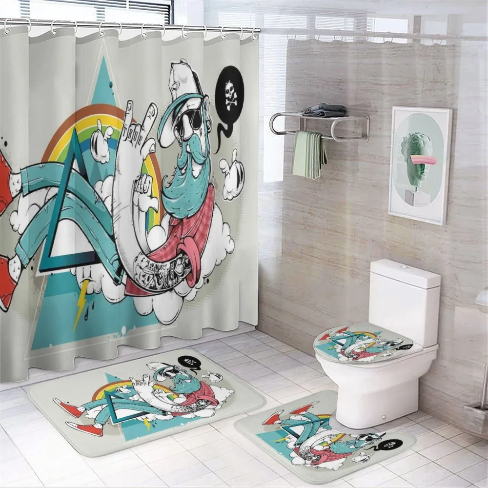 Cool Dude in a Triangle — 4-Piece Bathroom Set preview