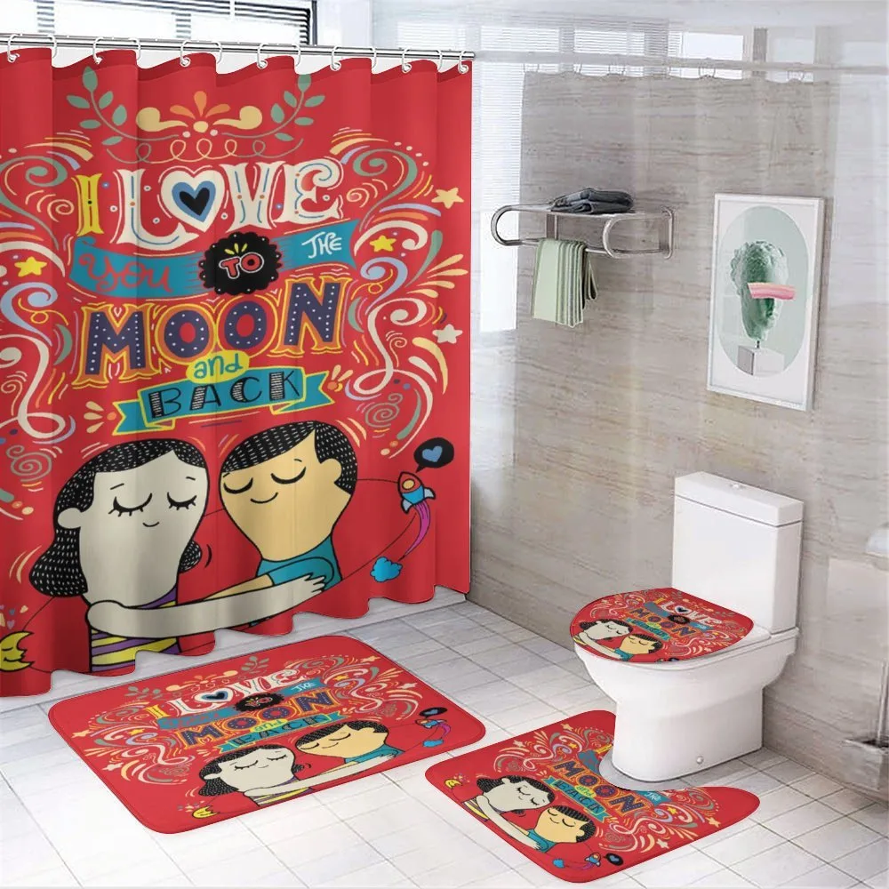 Couple Hug Oriental — 4-Piece Bathroom Set preview