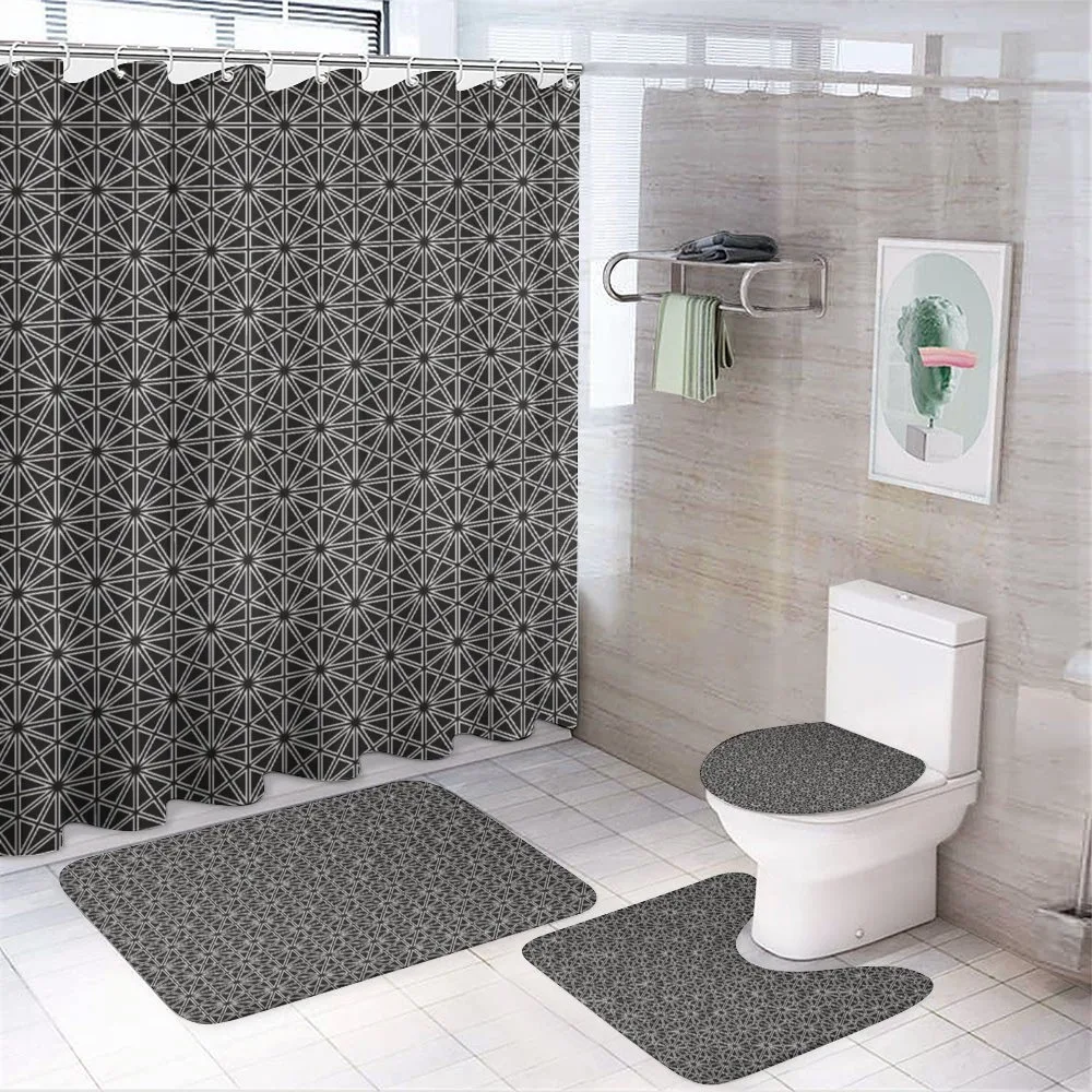 Hexagons Squares and Stars — 4-Piece Bathroom Set preview