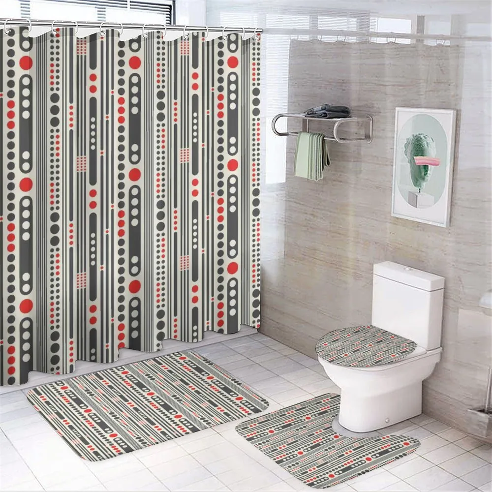 Stripes Circles Minimal — 4-Piece Bathroom Set preview