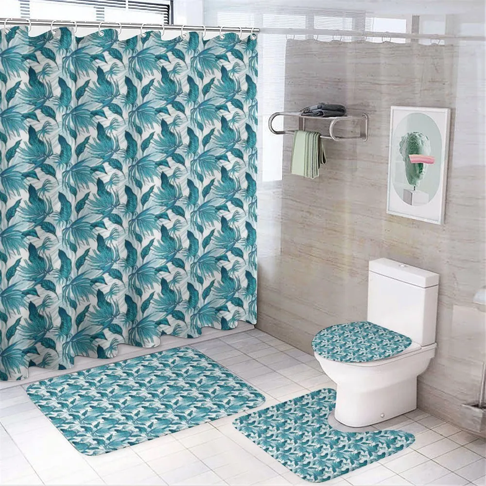 Tropical Palm Leaves — 4-Piece Bathroom Set preview