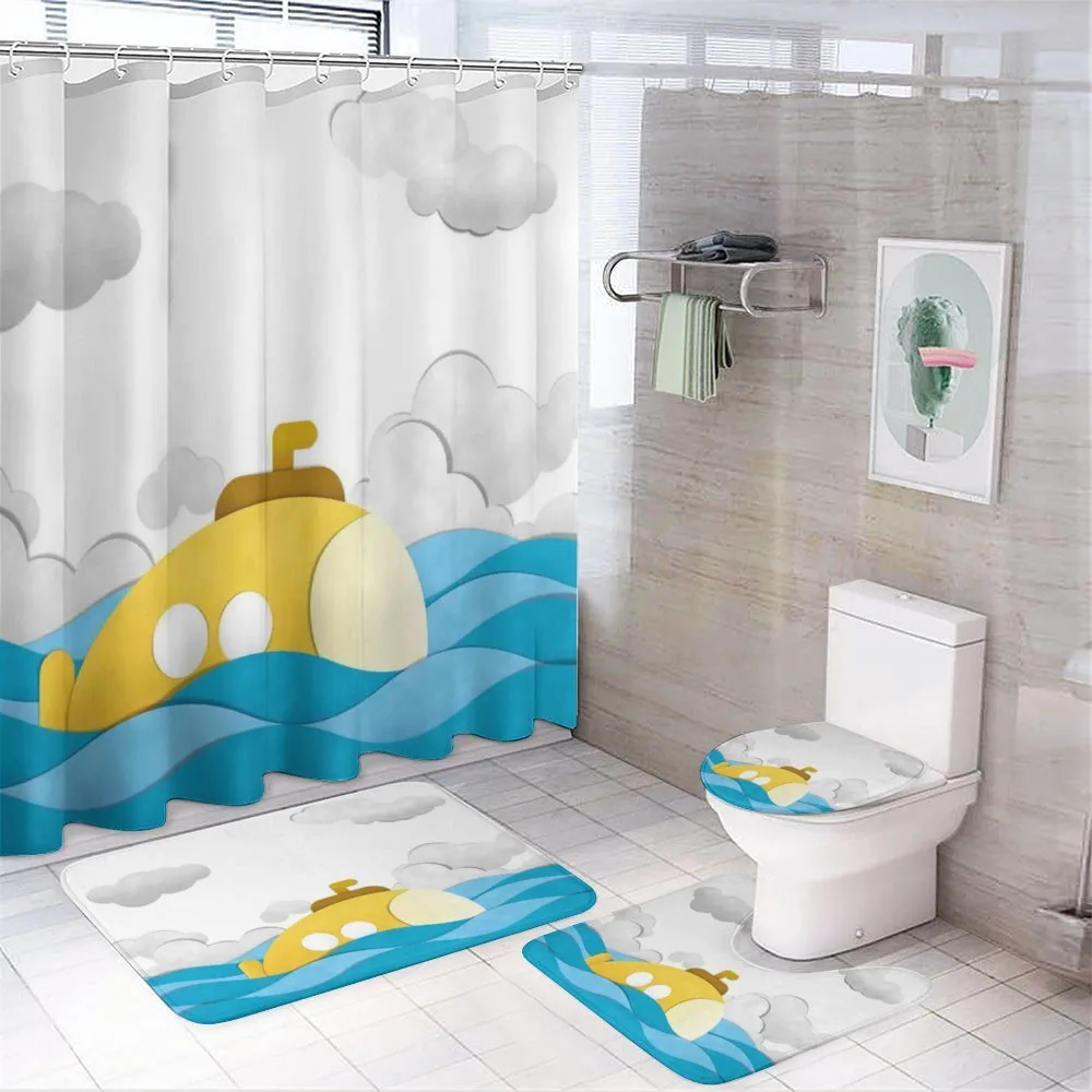 Wavy Sea Sky — 4-Piece Bathroom Set preview